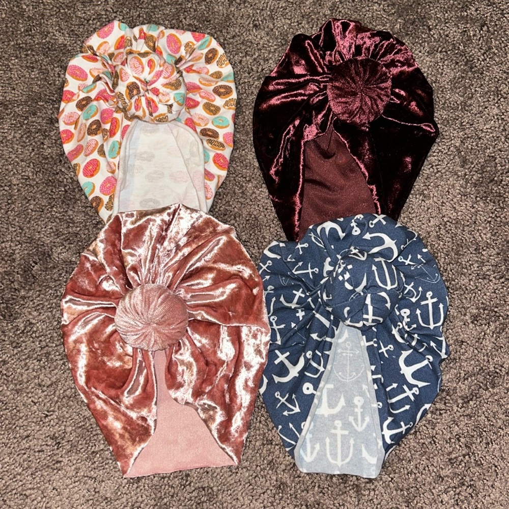 Babygirl knot turban hats 6m bundle!!